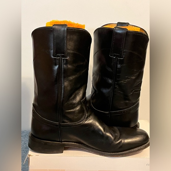 Justin L3703 Ladies Classic Roper Boot Black Kipskin Cowhide Foot Roper Toe - Picture 12 of 12